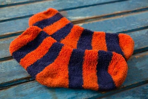 Close up of striped pattern socks Stock Photos