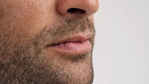 Close up of stubble guy Stock Footage 93275517