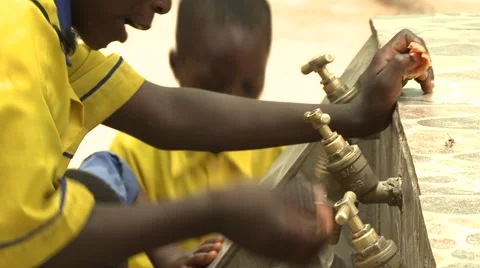 CLOSE UP: STUDENT DRINKING FROM FAUCET Stock Footage 60116164