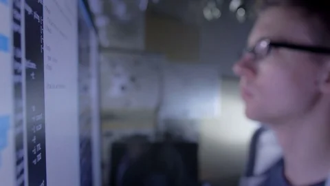 Close-up of student looking to the codes on the screen 動画素材 72477079