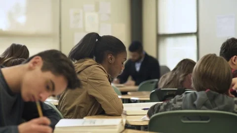 Close-up of student raising hand 動画素材 73304983