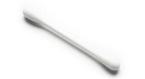 Close-up studio shot of a clean white cotton swab with soft cotton tips on .. Stock Illustration