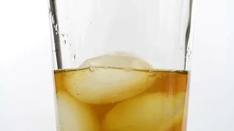 Close-up studio shot footage of iced tea. Rotating movement Stock Footage 80429629