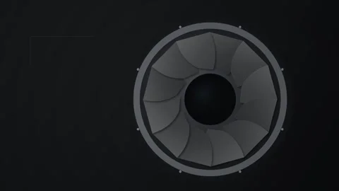 A close-up studio shot of a modern black speaker driver mounted on a matchi.. Stock Footage 346723334
