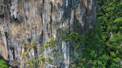 Close up on stunning limestone rocks in Krabi, Thailand. Stock Footage 124527717