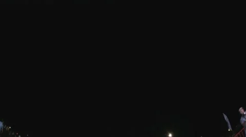 Close up of Stunt by Bmx Rider While Competition For Dirt Jumping. Slow Motion Stock Footage 61618562