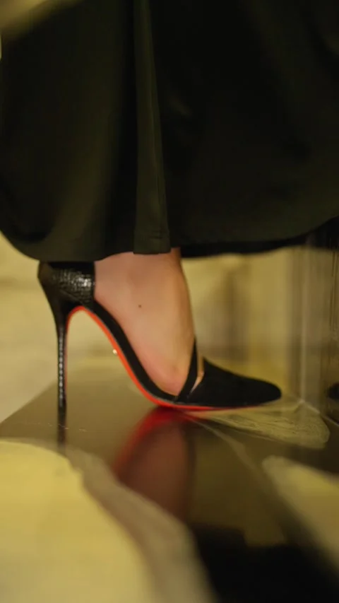 Close-up of stylish high heels. Concept of high heels. Stock Footage 292140734