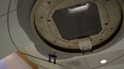 CLOSE UP-SUBJECTIVE SHOT: PET-CT machine working, different shot angles. Stock Footage 51177403