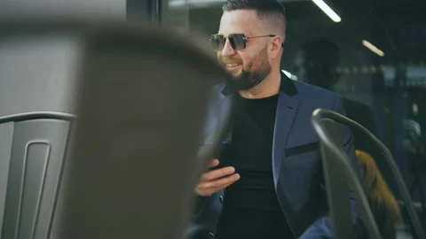 Close up successful man standing outside near business building. Stock Footage 172503148