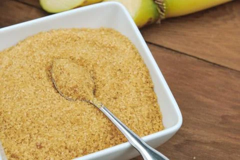 Close up sugar and sugarcane Stock Photos