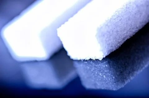 Close up of sugar cubes Stock Photos