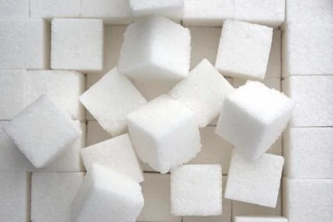 Close up of sugar cubes Stock Photos