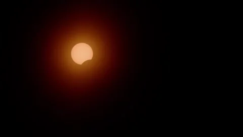 Close-up of the sun and its total eclipse in Canada March 2024 Stock Footage 275750528
