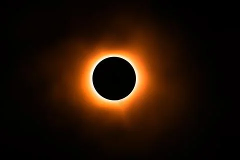 A close up of a sun with a large orange circle in the center Stock Photos