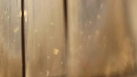 Close up of sun lit winter windows with bokeh Stock Footage 136340189