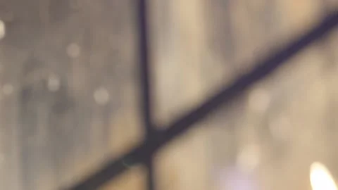 Close up of sun lit winter windows with bokeh Stock Footage 136340203