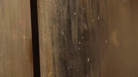 Close up of sun lit winter windows with bokeh Stock Footage 136375395