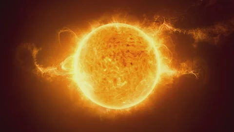 Close up of sun or star with erupting solar flares. 3D animation. Vídeos de archivo 164374821