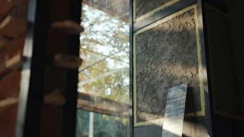 Close up sunset of red brick construction sunlight block brick bricklayer Stock-Footage 95928820