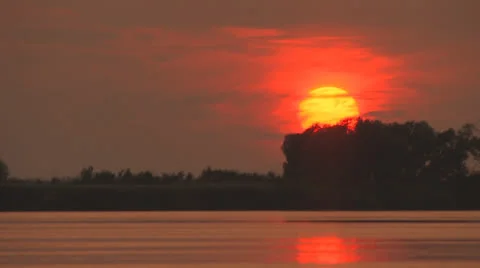 Close up sunset on river Stock Footage 26154323