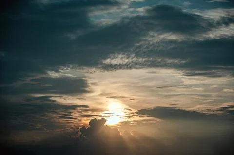 Close up sunset sky background Stock Photos