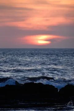 Close up of sunset sun Stock Photos