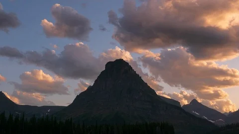 Close Up Sunset Time Lapse at Two Medicine Lake Stock Footage 121985582