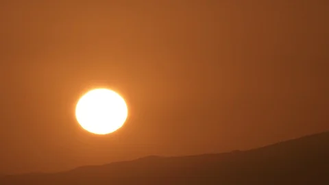 Close Up Sunset Timelapse Behind Hillside Day To Night Stock Footage 107234930