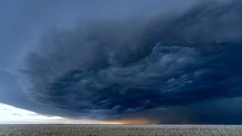Close up of supercell and lightning Stock Footage 91670003