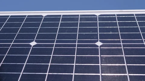 Close-up, Surface of a Photovoltaic Solar Panel on a Blue Sky Background Stock-Footage 250342930