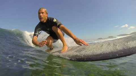 CLOSE UP: Surfer surfing Stock Footage 37694135