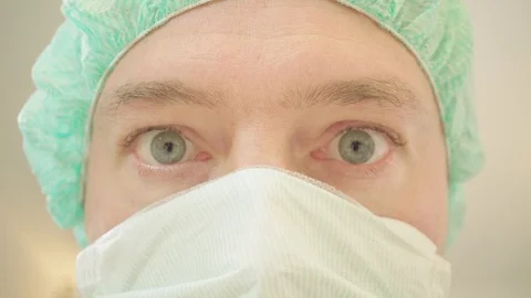 Close up of Surgeon with white mask Stock Footage 95048757