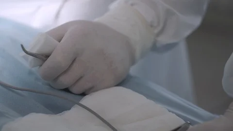 Close-up of surgeon's hands during operation 3 Stock Footage 101478527