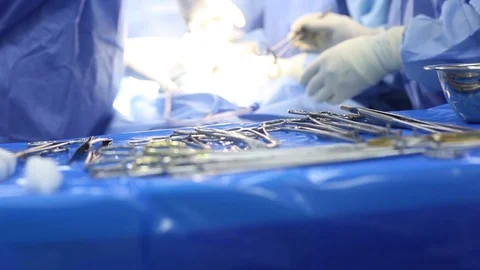 Close up of surgery equipment Stock Footage 92485321