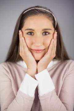 Close up on surprised pretty model posing Stock Photos