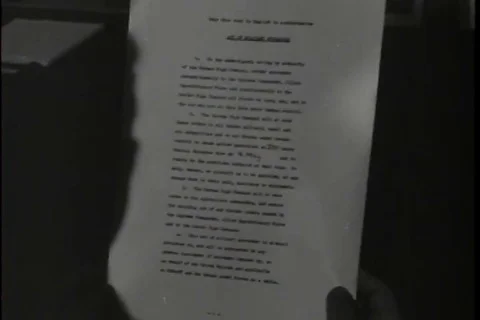 Close-up of surrender document - 1945-1946 Stock Footage 93843711