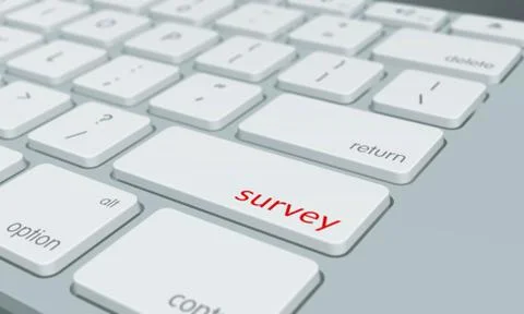 Close up of survey keyboard button Stockillustratie