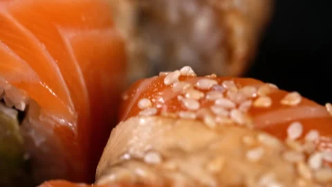 Close-up of sushi pieces. Stock Footage 311719317