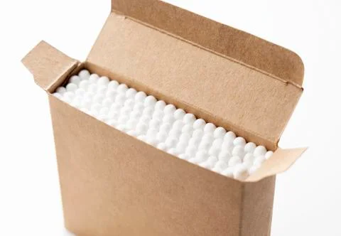 Close up of the swabs in the case. Stock Photos