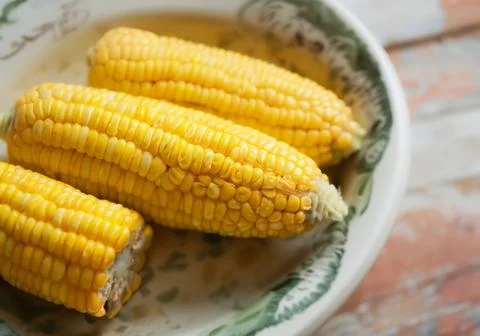Close up Sweet boiled corn Stock Photos