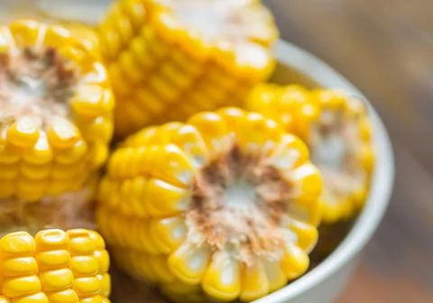 Close up Sweet boiled corn Stock Photos