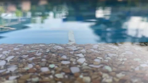 A close up of swimming pool stone surface Stock Footage 311505123