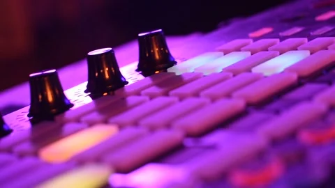 Close up on synthesizer. Slide camera movement. Stock Footage 139762717