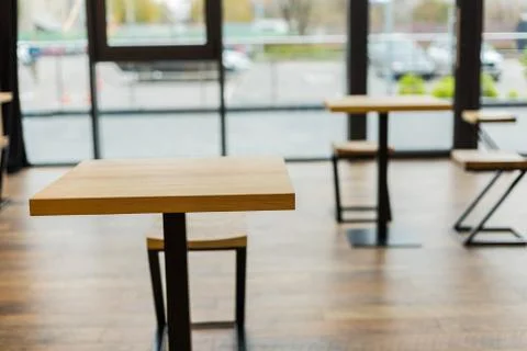 Close up of a table in the cafe Stock Photos