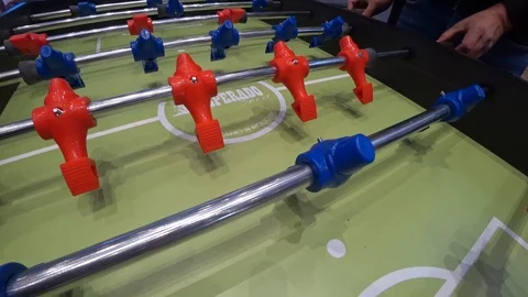 Close-up of table soccer figures Stock Footage 88296567