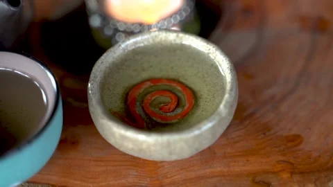 Close-up Table For Traditional Tea Ceremony Utensils, Chinese Te Video stock 218345140