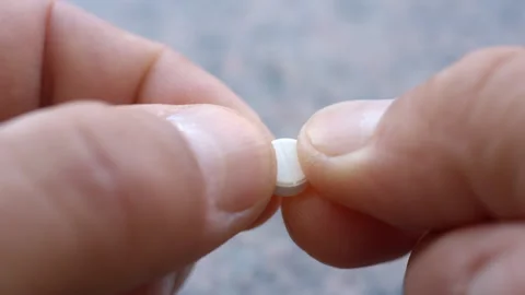 Close-up of the tablet breaks into two parts Stock Footage 219533073