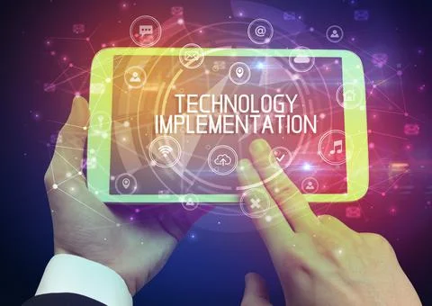 Close-up of a tablet with inscription Stock Photos