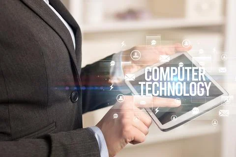 Close-up of a tablet searching modern technology concept Foto stock