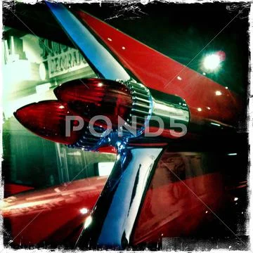 Close up of tail light of vintage car Stock Photos